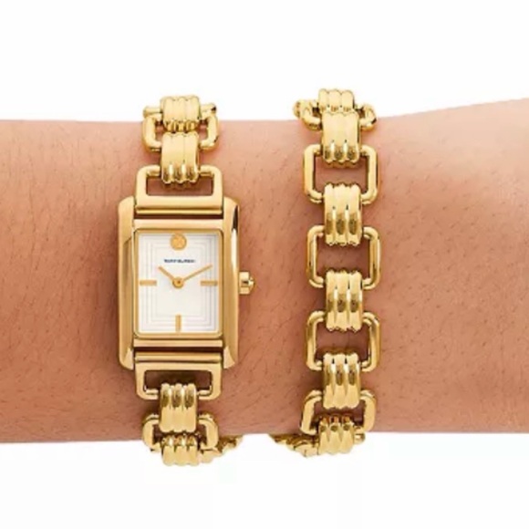 Tory Burch Jewelry - NIB Tory Burch "The Elanor" 3 in one Beautiful long gold watch, wrap or strap